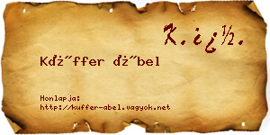 Küffer Ábel névjegykártya